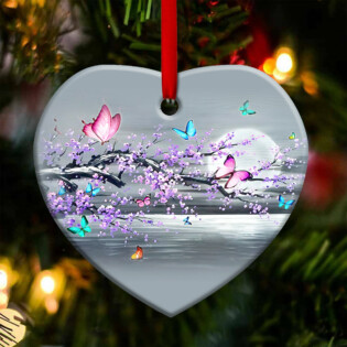 Butterfly Moon Branch Style - Heart Ornament - Owl Ohh - Owl Ohh
