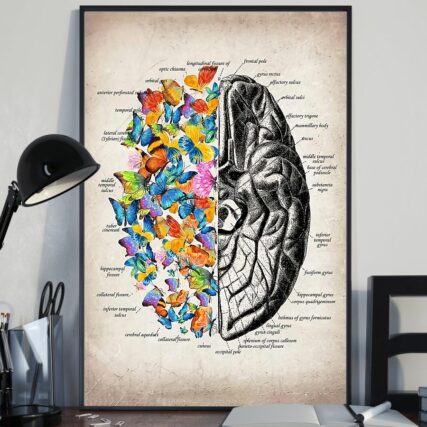 Butterfly Brain Colorful Classic - Vertical Poster - Owl Ohh - Owl Ohh
