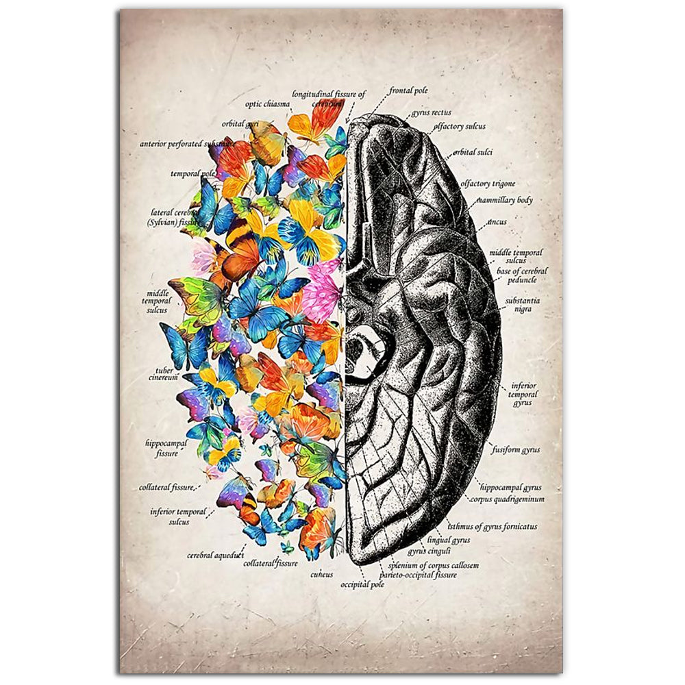 Butterfly Brain Colorful Classic - Vertical Poster - Owl Ohh - Owl Ohh