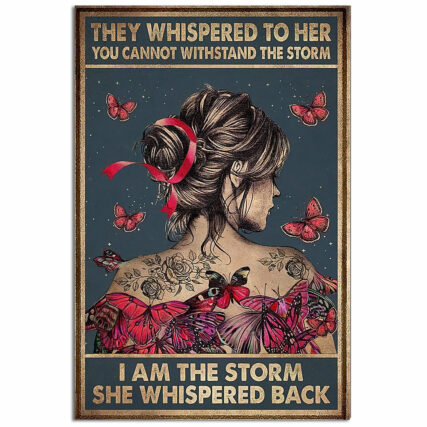 Butterfly Girl I Am The Storm She Whispered Back Pink Butterfly - Vertical Poster - Owl Ohh - Owl Ohh