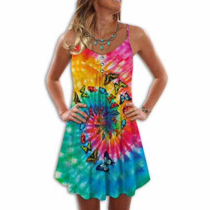 Butterfly Hippie Tie Dye With Colorful Style - Summer Dress - Owl Ohh - Owl Ohh