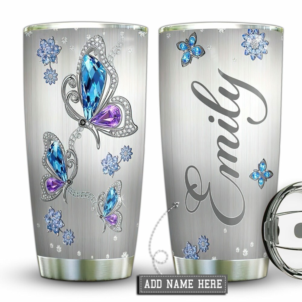 Butterfly Jewelry Style Personalized - Tumbler - Owl Ohh - Owl Ohh