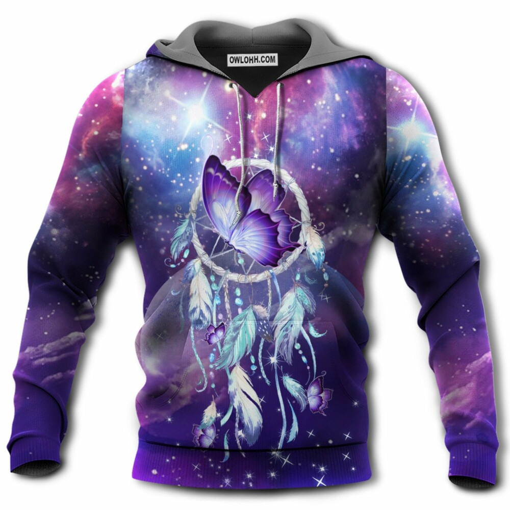 Butterfly Love Dreamcatcher Purple Style - Hoodie - Owl Ohh - Owl Ohh