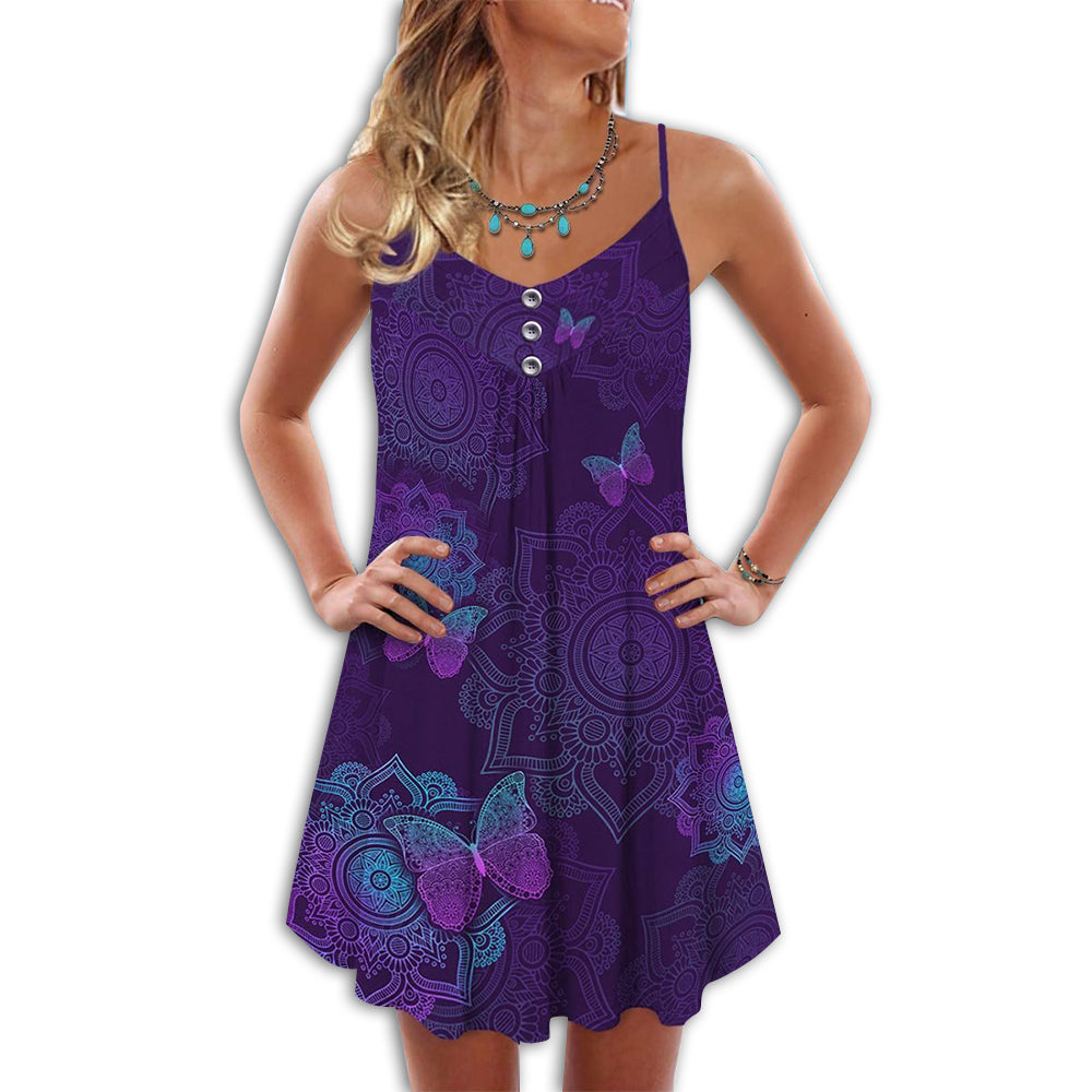 Purple Butterfly Mandala - Summer Dress - Owl Ohh - Owl Ohh