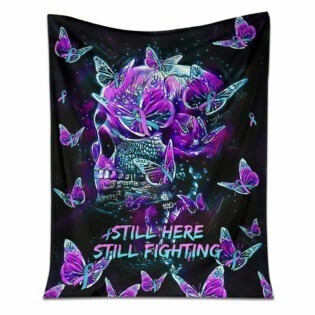 Suicide Prevention Still Here Still Fighting Butterfly - Flannel Blanket - Owl Ohh - Owl Ohh