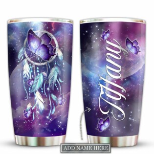 Butterfly Loves Purple Dreamcatcher Personalized - Tumbler - Owl Ohh