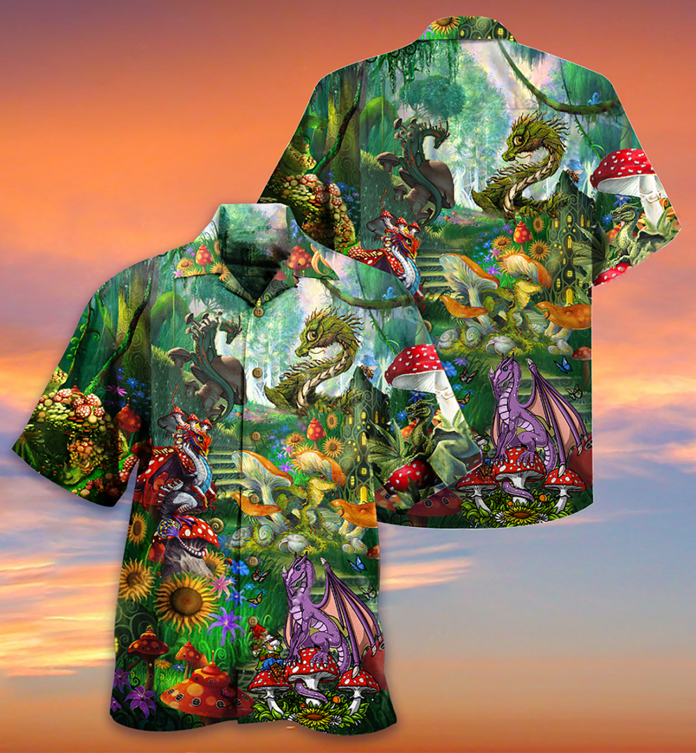 Dragon Mushroom Love Forest - Hawaiian Shirt - Owl Ohh - Owl Ohh