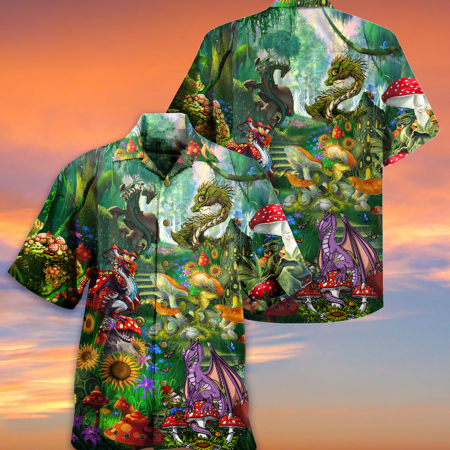 Dragon Mushroom Love Forest - Hawaiian Shirt - Owl Ohh - Owl Ohh