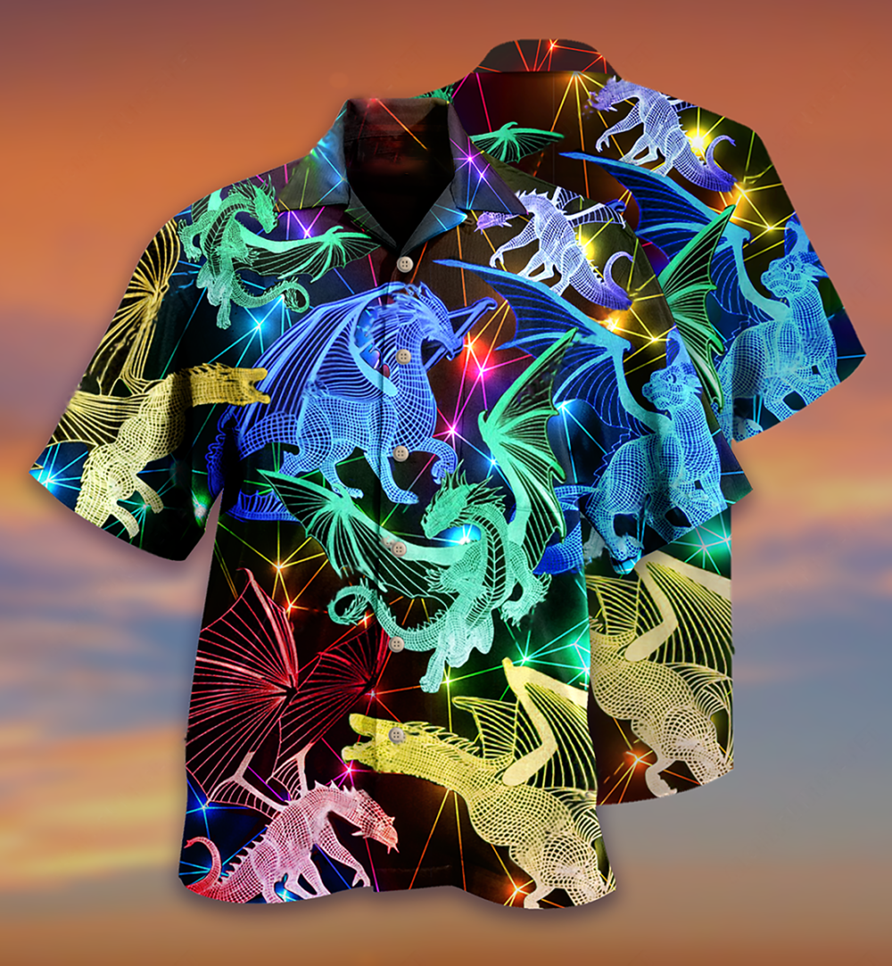 Dragon Neon Love Life Neon Style - Hawaiian Shirt - Owl Ohh - Owl Ohh