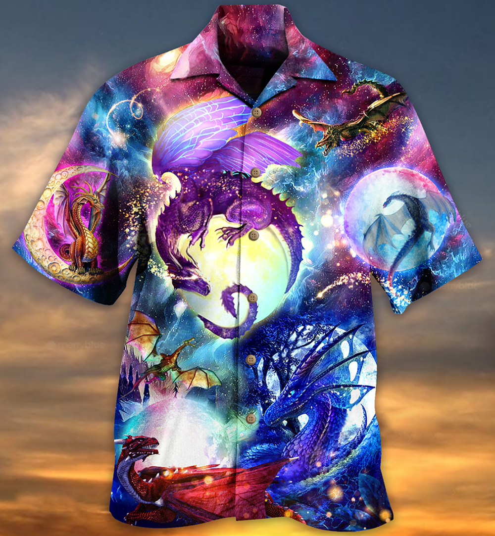 Dragon Love Life Galaxy Sky - Hawaiian Shirt - Owl Ohh - Owl Ohh