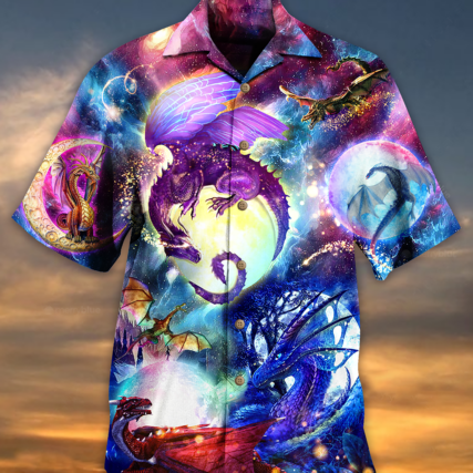 Dragon Love Life Galaxy Sky - Hawaiian Shirt - Owl Ohh - Owl Ohh