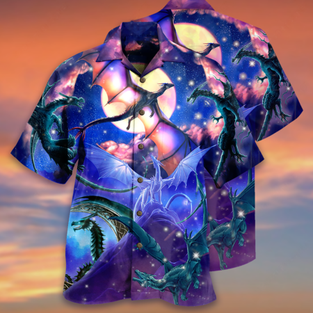 Dragon Fly To The Moon - Hawaiian Shirt - Owl Ohh - Owl Ohh