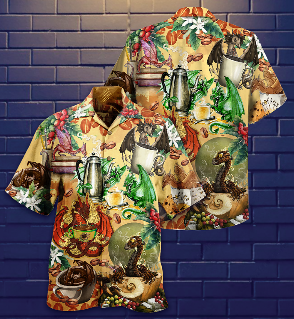 Dragon Love Coffee Every Time - Hawaiian Shirt - Owl Ohh - Owl Ohh