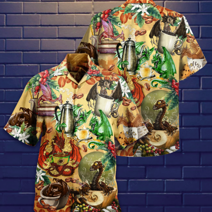 Dragon Love Coffee Every Time - Hawaiian Shirt - Owl Ohh - Owl Ohh