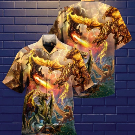 Dragon Fight To Defend The Territory - Hawaiian Shirt - Owl Ohh - Owl Ohh