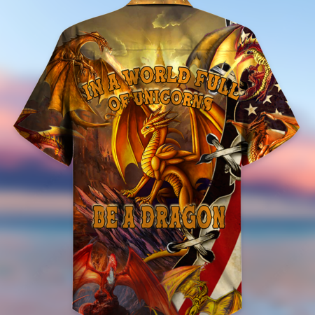 Dragon In A World Full Off Unicon Be A Dragon - Hawaiian Shirt - Owl Ohh - Owl Ohh