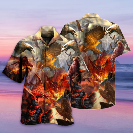 Dragon Fight With The Eagle - Hawaiian Shirt - Owl Ohh - Owl Ohh