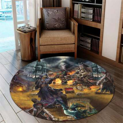 Skull Hunting Treasure Journey - Round Mat - Owl Ohh - Owl Ohh