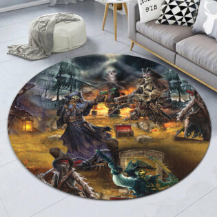 Skull Hunting Treasure Journey - Round Mat - Owl Ohh - Owl Ohh