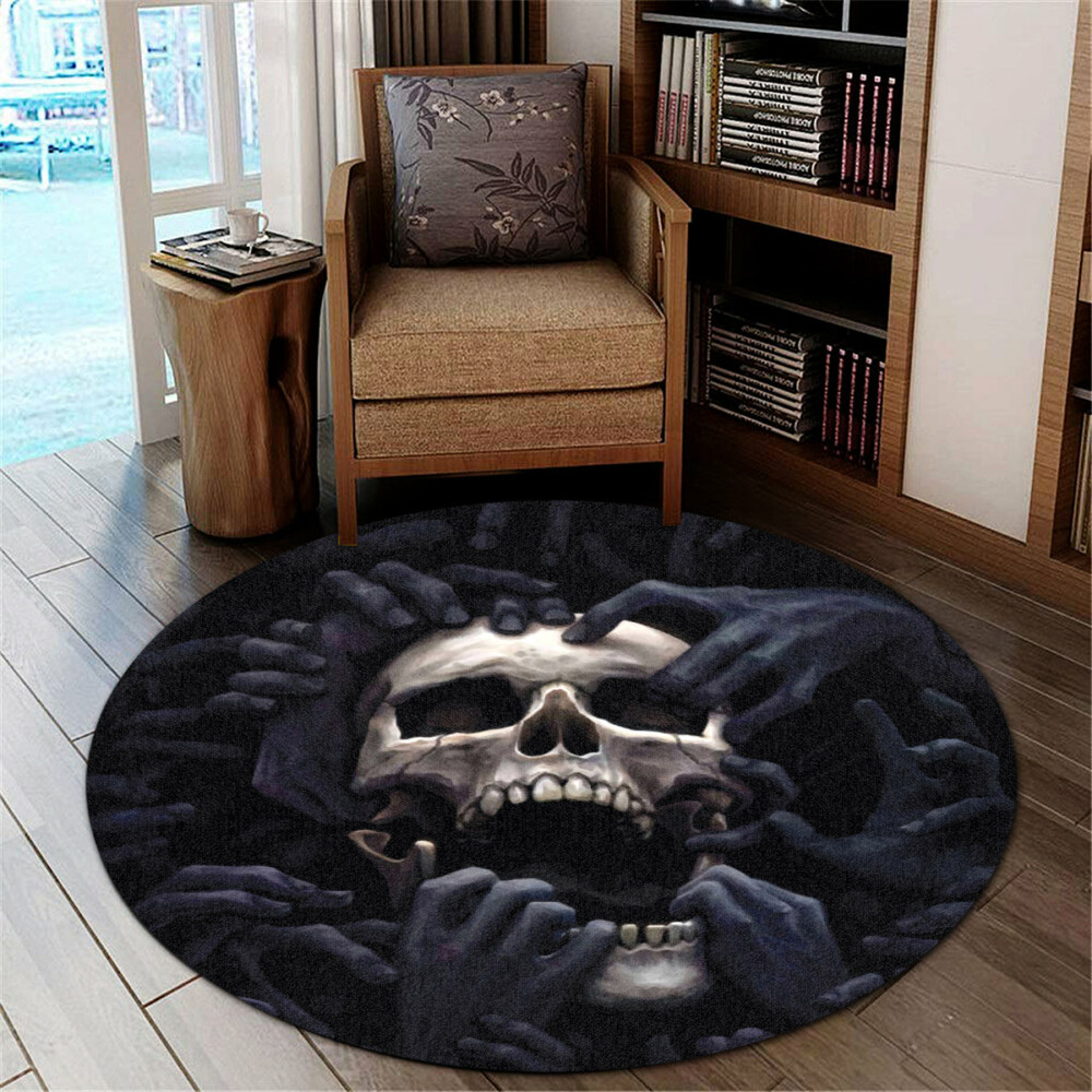 Skull Love Darkness Amazing - Round Mat - Owl Ohh - Owl Ohh