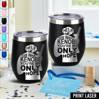 Star Wars Help Me, Obi-Wan Kenobi. You're My Only Hope - Print Laser Egg Cup