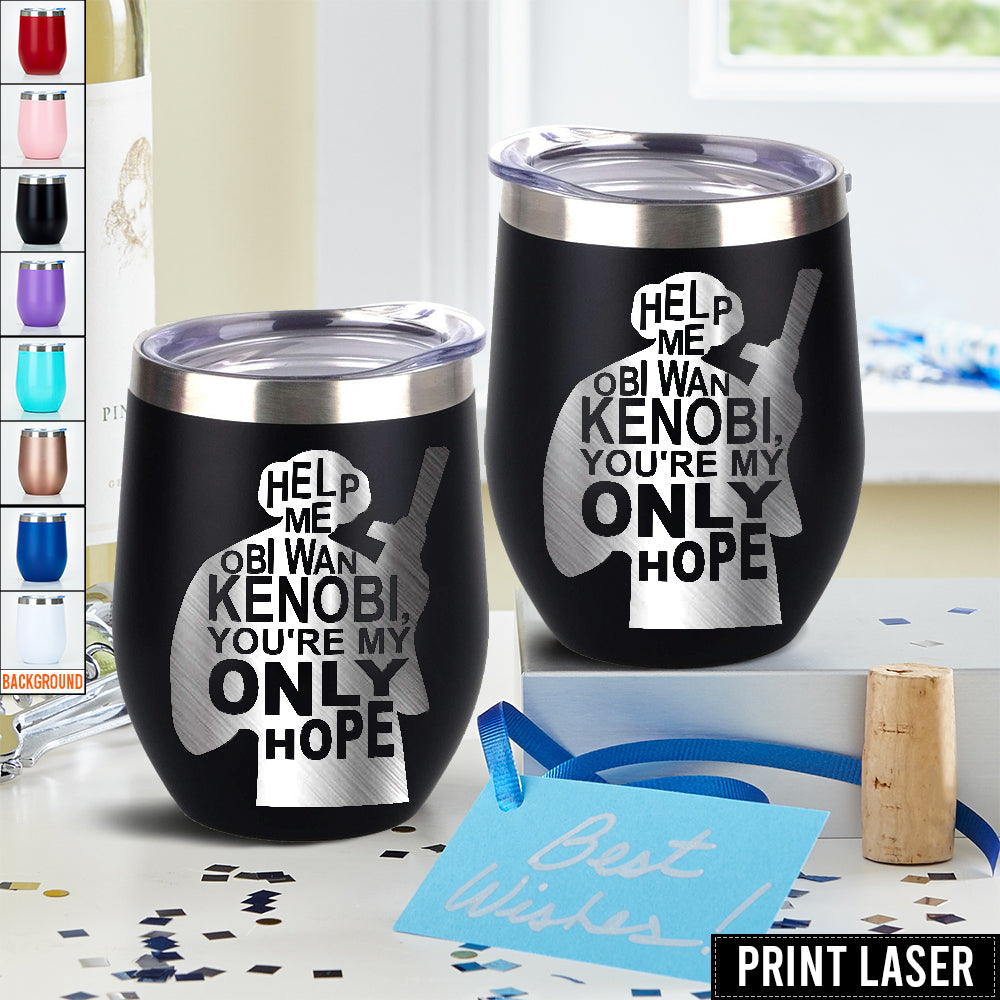 Star Wars Help Me, Obi-Wan Kenobi. You're My Only Hope - Print Laser Egg Cup