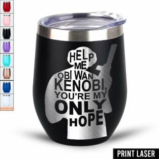 Star Wars Help Me, Obi-Wan Kenobi. You're My Only Hope - Print Laser Egg Cup