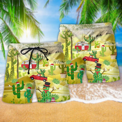 Cactus Christmas Life Is Better With A Cactus - Beach Short - Owl Ohh - Owl Ohh
