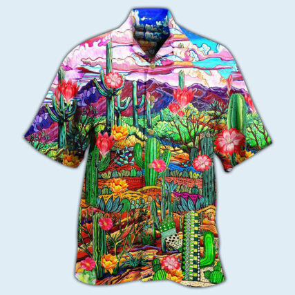 Cactus Flower On The Field Sky - Hawaiian Shirt - Owl Ohh - Owl Ohh