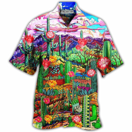Cactus Flower On The Field Sky - Hawaiian Shirt - Owl Ohh - Owl Ohh