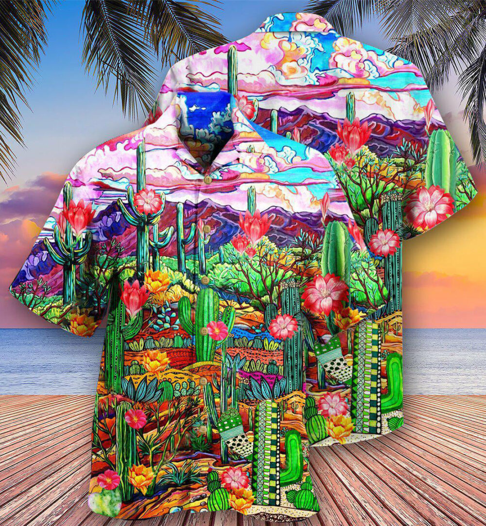 Cactus Flower On The Field Sky - Hawaiian Shirt - Owl Ohh - Owl Ohh