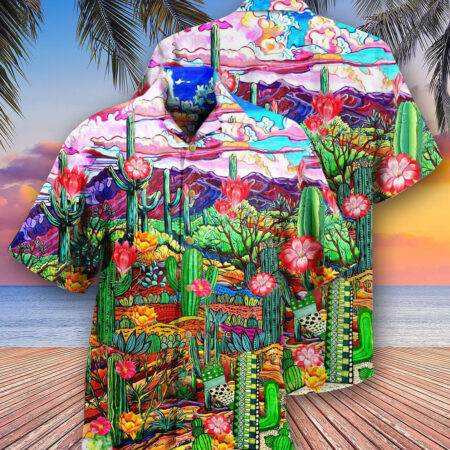 Cactus Flower On The Field Sky - Hawaiian Shirt - Owl Ohh - Owl Ohh