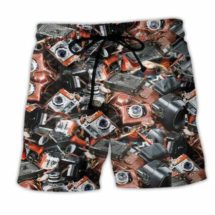 Camera Retro Love Life Vintage - Beach Short - Owl Ohh - Owl Ohh
