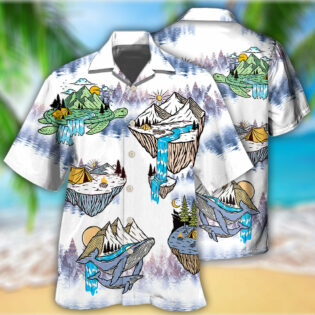 Camping Turtle And Shark - Hawaiian Shirt - Owl Ohh - Owl Ohh