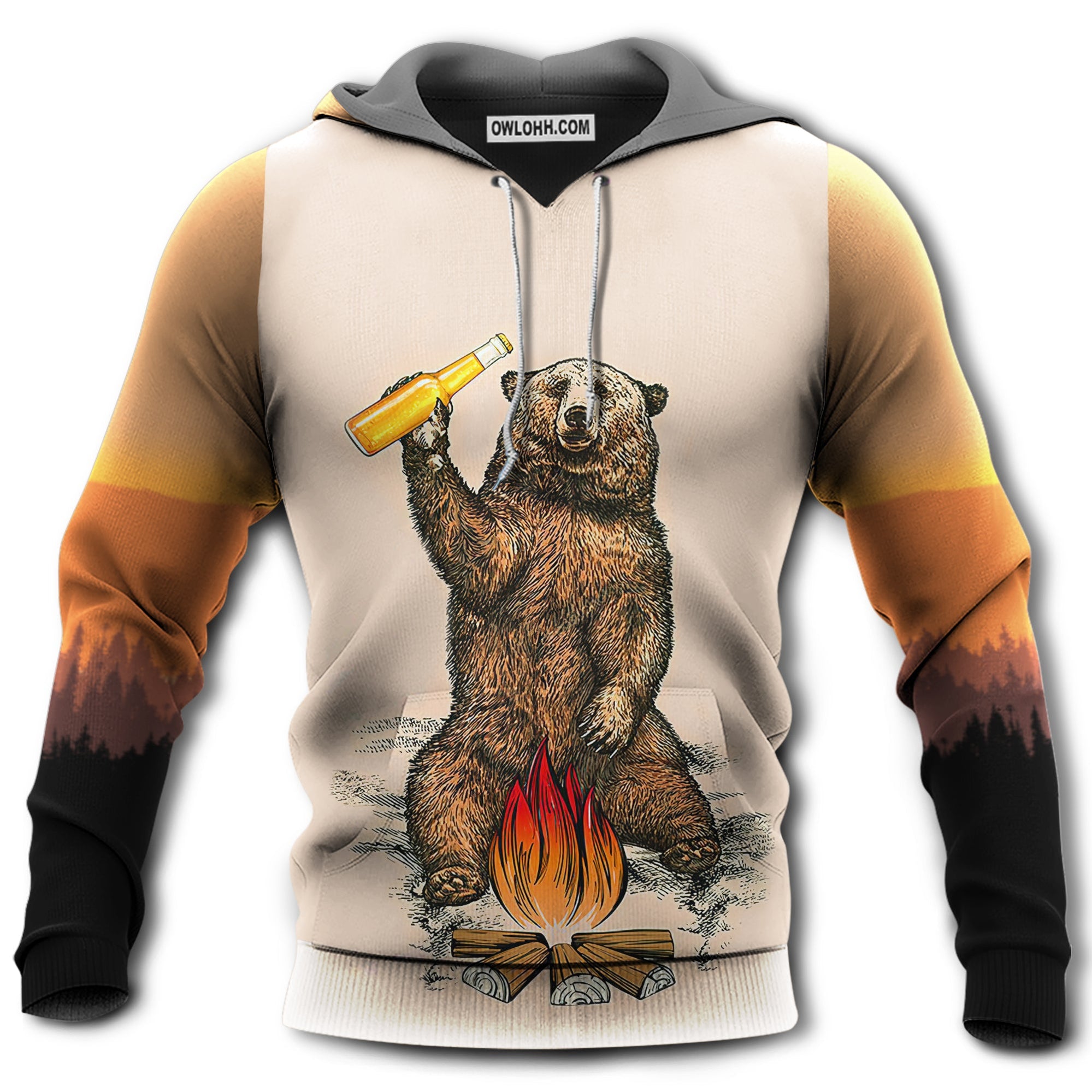 Camping Bear I Hate People With Mountain - Hoodie - Owl Ohh - Owl Ohh