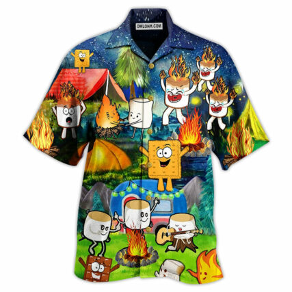 Camping Chocolate Marshmallow Fire - Hawaiian Shirt - Owl Ohh - Owl Ohh