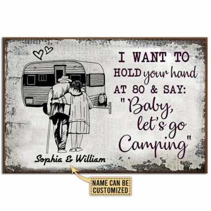 Camping Couple Hold Your Hand Lover Personalized - Horizontal Poster - Owl Ohh - Owl Ohh