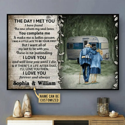Camping The Day I Met Personalized - Horizontal Poster - Owl Ohh - Owl Ohh