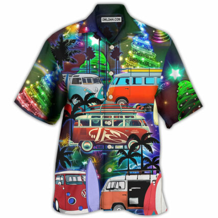 Camping Van Merry Christmas Happy Night - Hawaiian Shirt - Owl Ohh - Owl Ohh