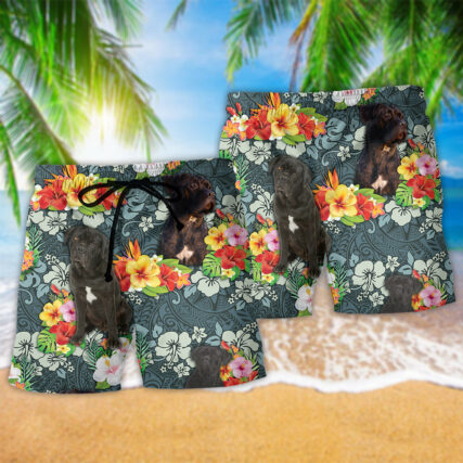 Cane Corso Dog Lover Tropical Floral - Beach Short - Owl Ohh - Owl Ohh