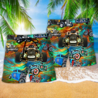 Car How To Ride A Hot Rod - Beach Short - Owl Ohh - Owl Ohh