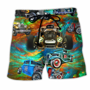 Car How To Ride A Hot Rod - Beach Short - Owl Ohh - Owl Ohh