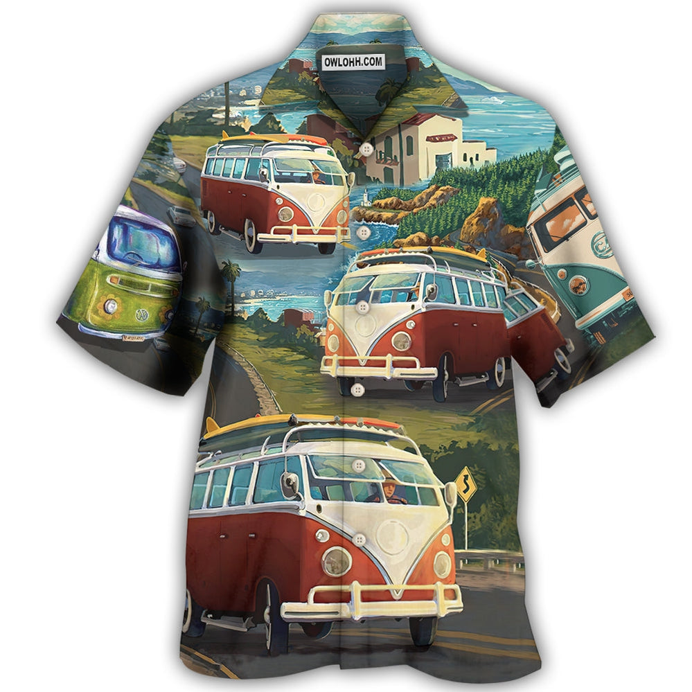 Hippie Van Life Style Love Beach - Hawaiian Shirt - Owl Ohh - Owl Ohh
