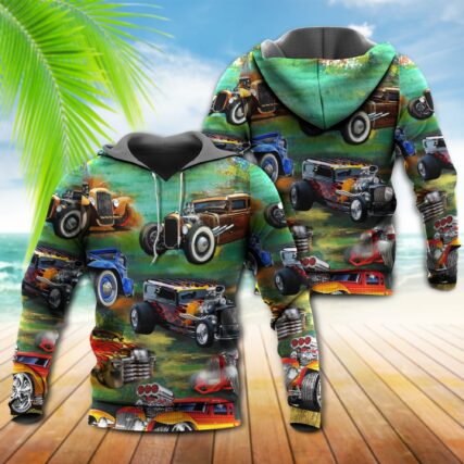 Car Luxury Retro Green - Hoodie - Owl Ohh - Owl Ohh