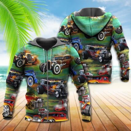 Car Luxury Retro Green - Hoodie - Owl Ohh - Owl Ohh