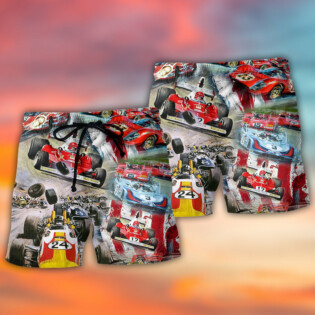 Car Racing Independence Day America - Beach Short - Owl Ohh - Owl Ohh