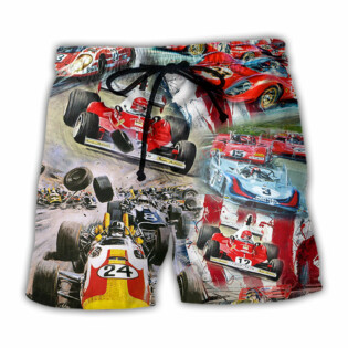 Car Racing Independence Day America - Beach Short - Owl Ohh - Owl Ohh