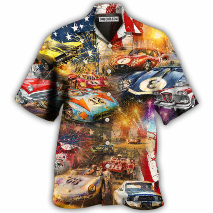 Car Racing Independence Day - Hawaiian Shirt - Owl Ohh - Owl Ohh