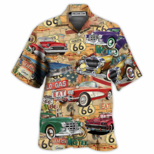 Car The Mother Road Route 66 Road Trip Vintage - Hawaiian Shirt - Owl Ohh - Owl Ohh