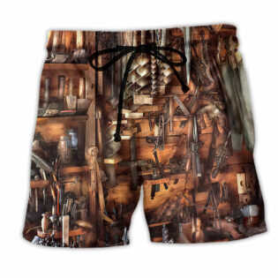 Carpenter Thats A Lot Of Tools Retro - Beach Short - Owl Ohh - Owl Ohh